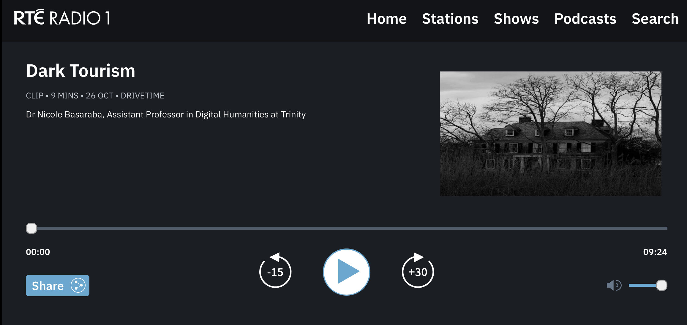 RTE Radio 1 screenshot
